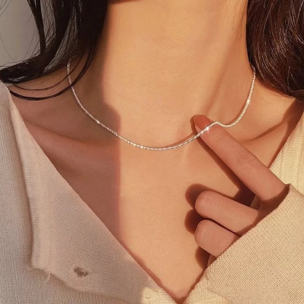 Thin Chain Necklace and Bracelet