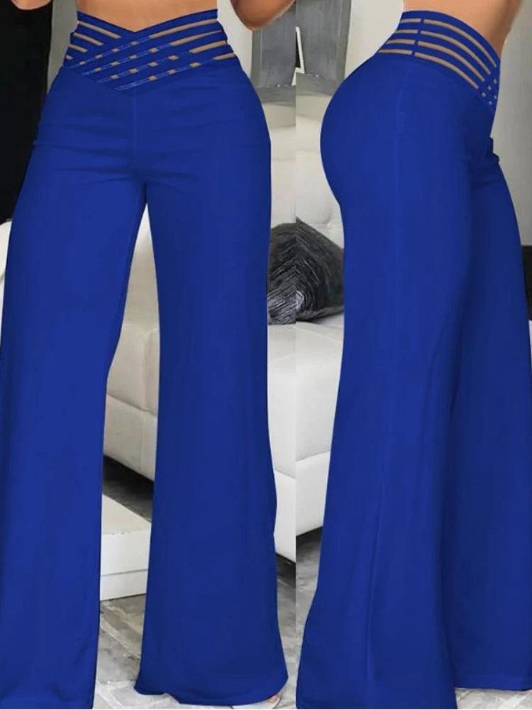 Flared Pant With Mesh Detail
