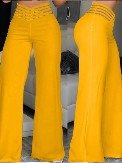 Flared Pant With Mesh Detail