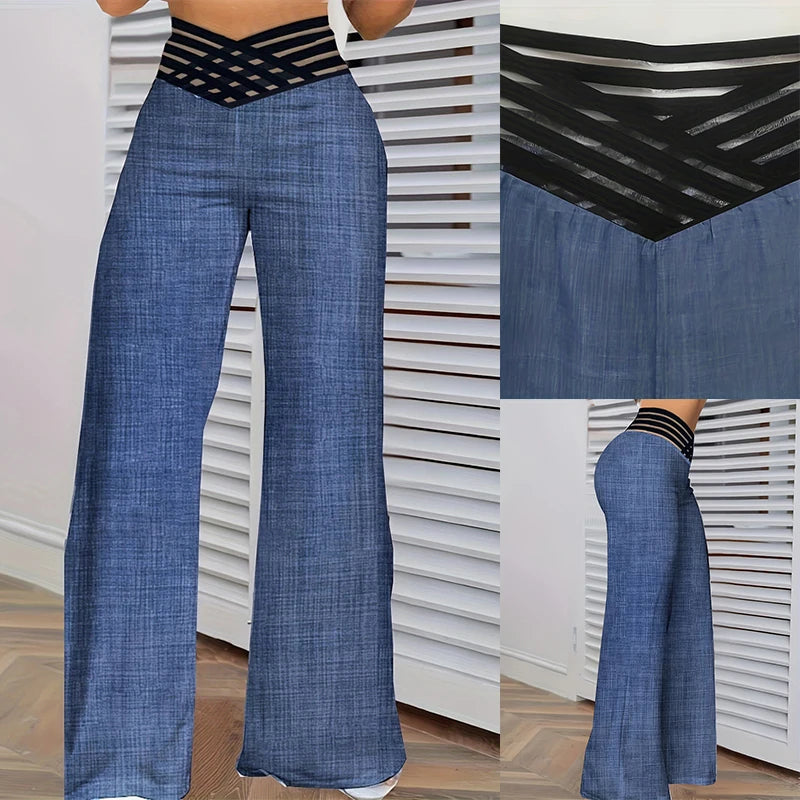 Flared Pant With Mesh Detail
