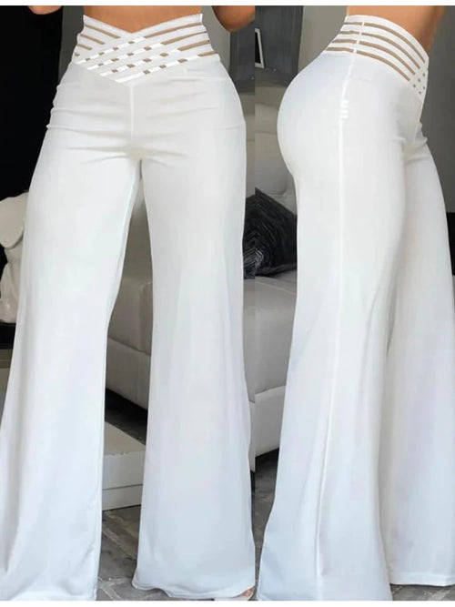 Flared Pant With Mesh Detail