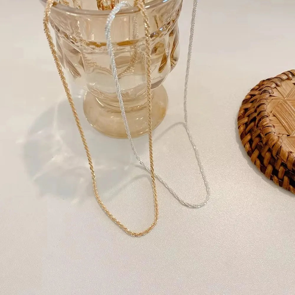 Thin Chain Necklace and Bracelet