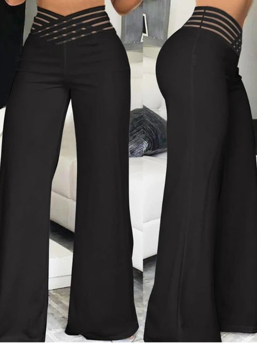 Flared Pant With Mesh Detail