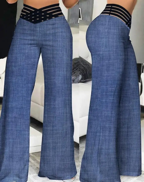 Flared Pant With Mesh Detail