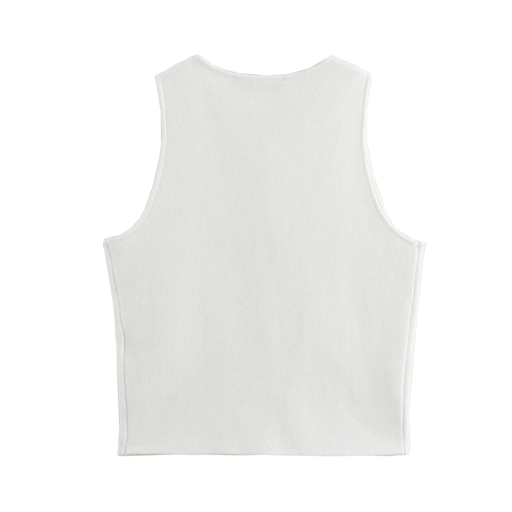 TRAF White Knit Crop Top