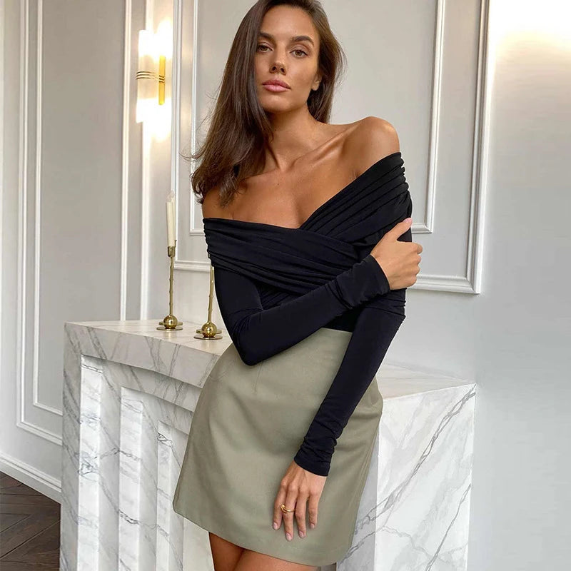 Long Sleeve Off Shoulder Bodysuit