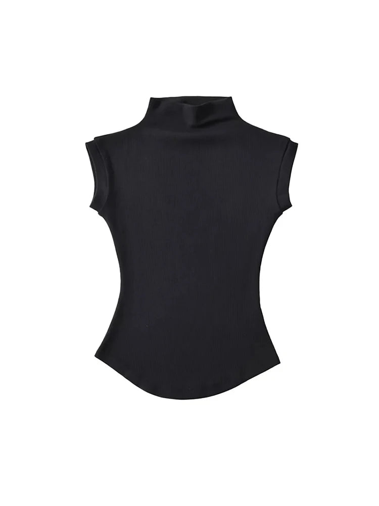 Sleeveless Turtleneck Top