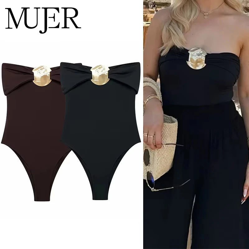 MUJER Off Shoulder Bodysuit