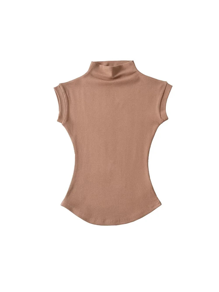 Sleeveless Turtleneck Top