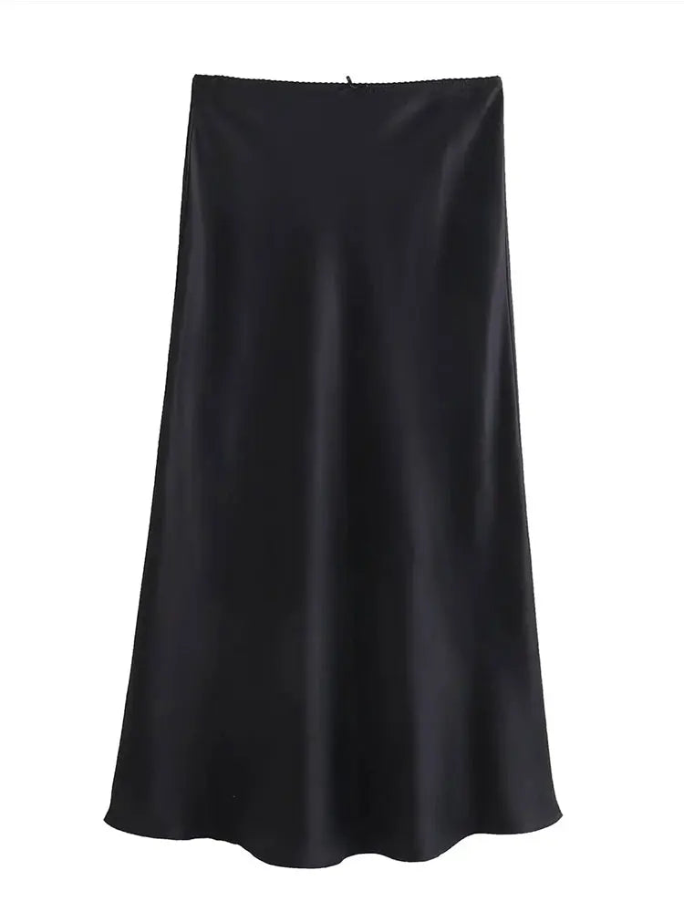Satin Skirt With Bow Detail