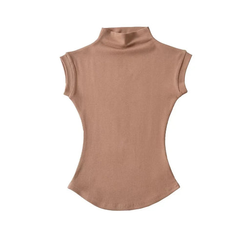 Sleeveless Turtleneck Top