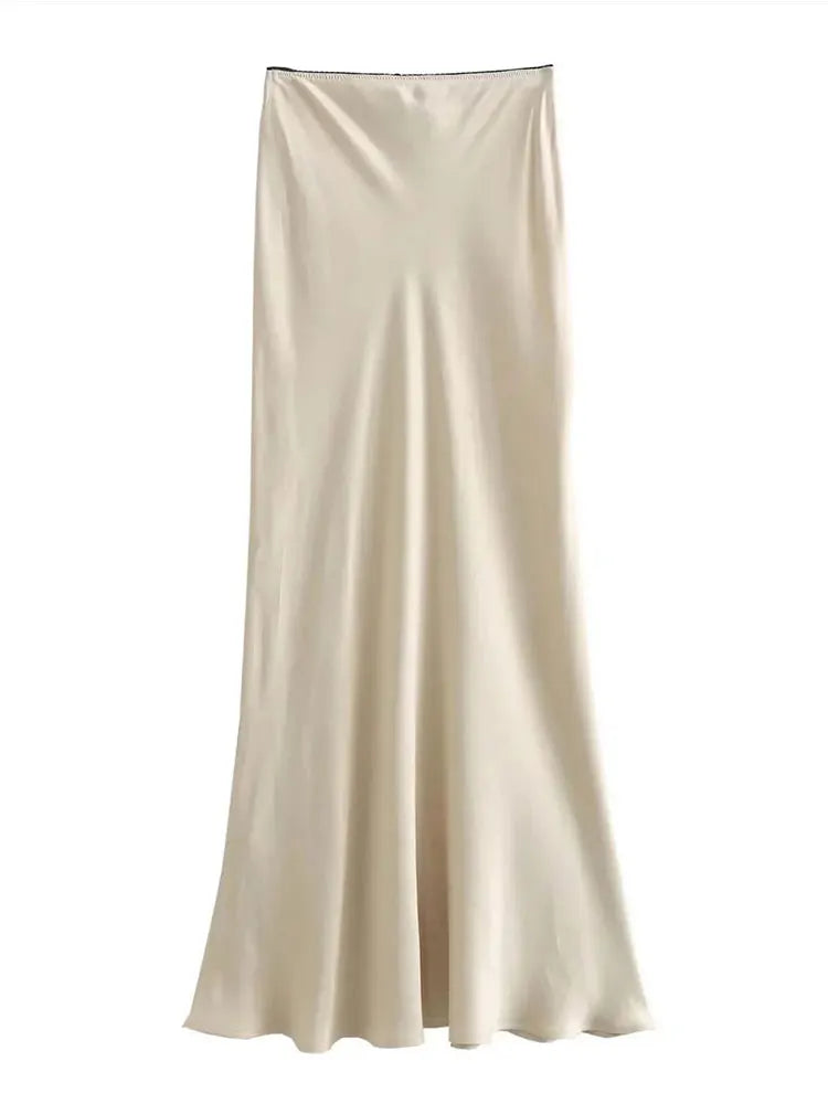Satin Skirt With Bow Detail