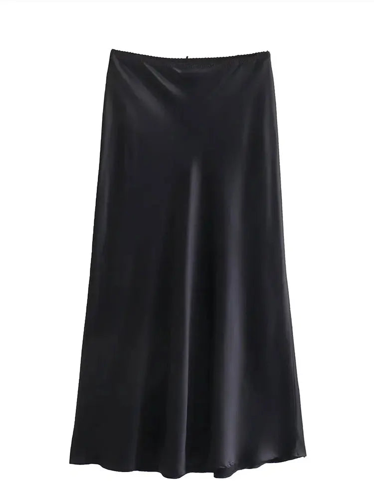 Satin Skirt With Bow Detail