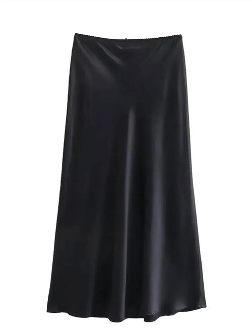 Satin Skirt With Bow Detail