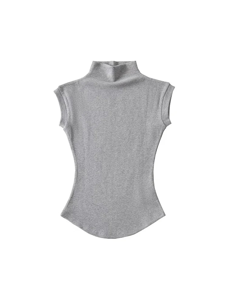 Sleeveless Turtleneck Top