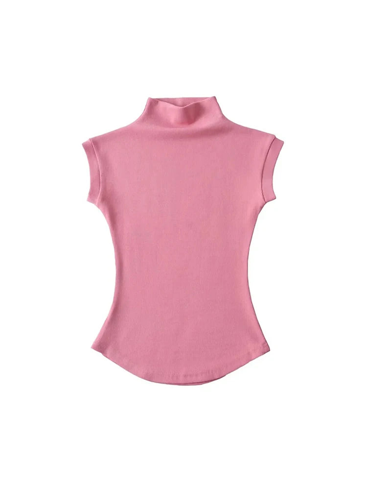 Sleeveless Turtleneck Top