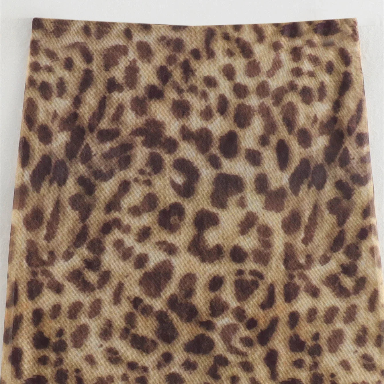 Leopard Tulle Midi Skirt